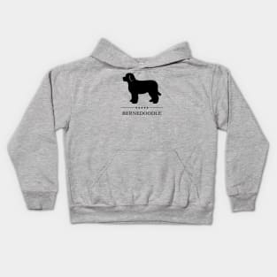 Bernedoodle Black Silhouette Kids Hoodie